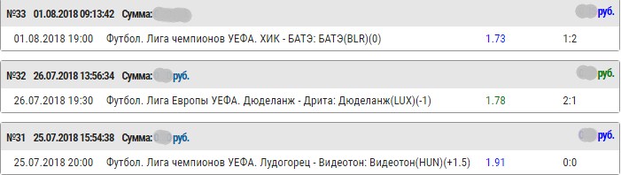 История счета