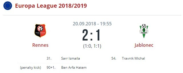 Ренн - Яблонец