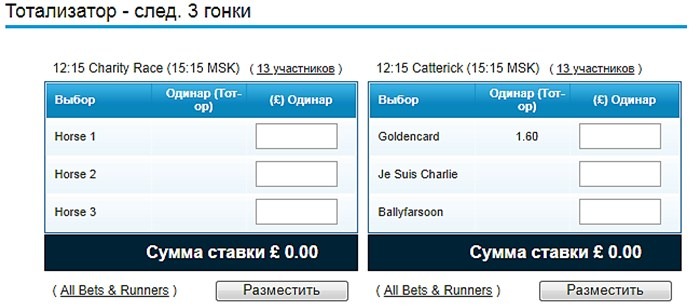 Тотализатор на лошадиные скачки
