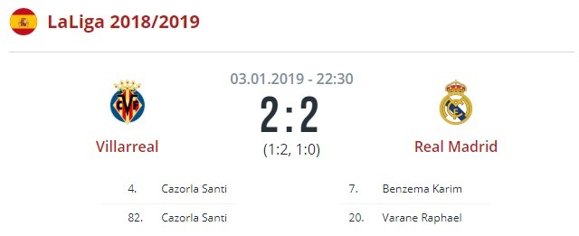 Вильярреал - Реал Мадрид