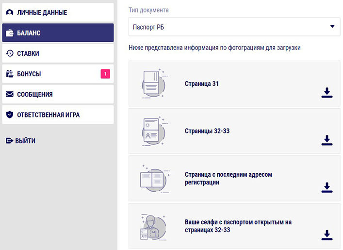 Подтверждение личности в ЛК