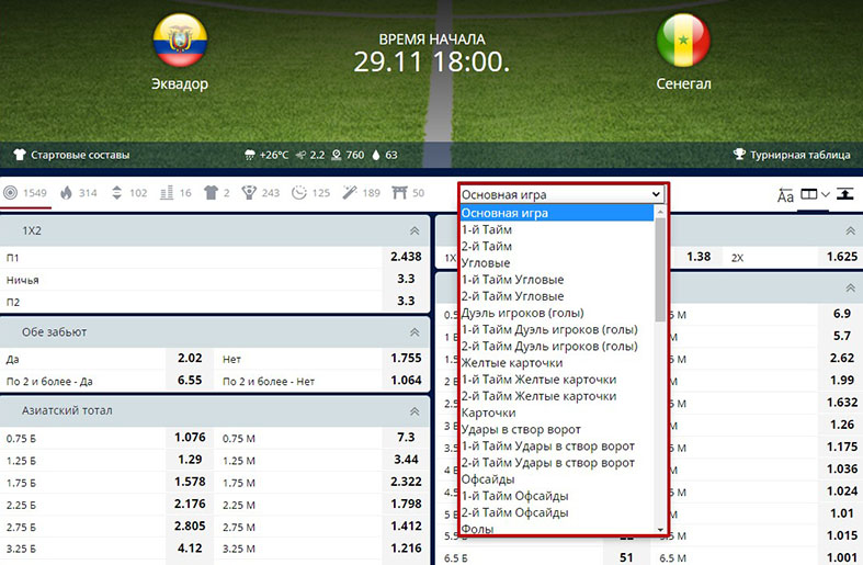 Выбор маркетов